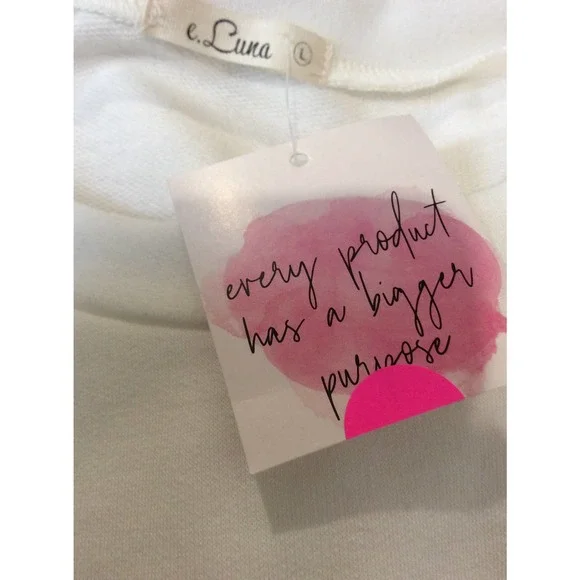 E. LUNA SHEER FLORAL SLEEVE TOP L - Picture 7 of 7